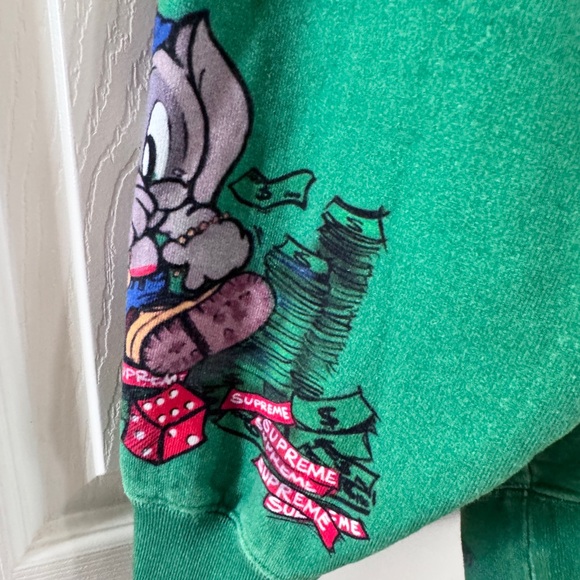 💥💥CLEARANCE!!💥💥 Supreme Green Elephant Print Hoodie Sweater in Large - Picture 3 of 11